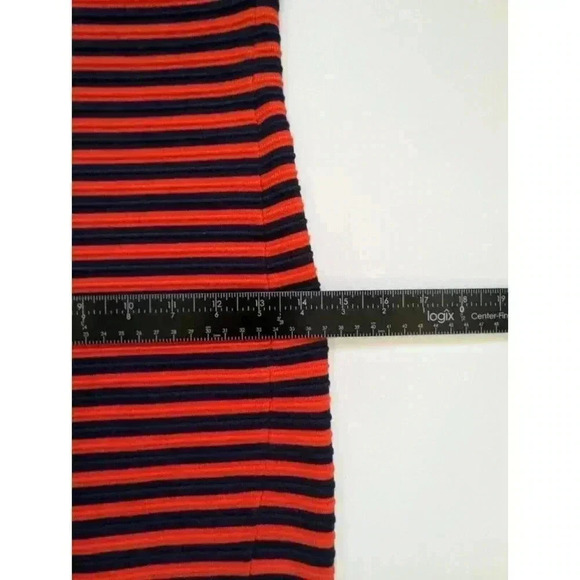 MILLY Stripe Ottoman Fitted Dress In Navy Size Medium Midi Bodycon - Picture 7 of 10